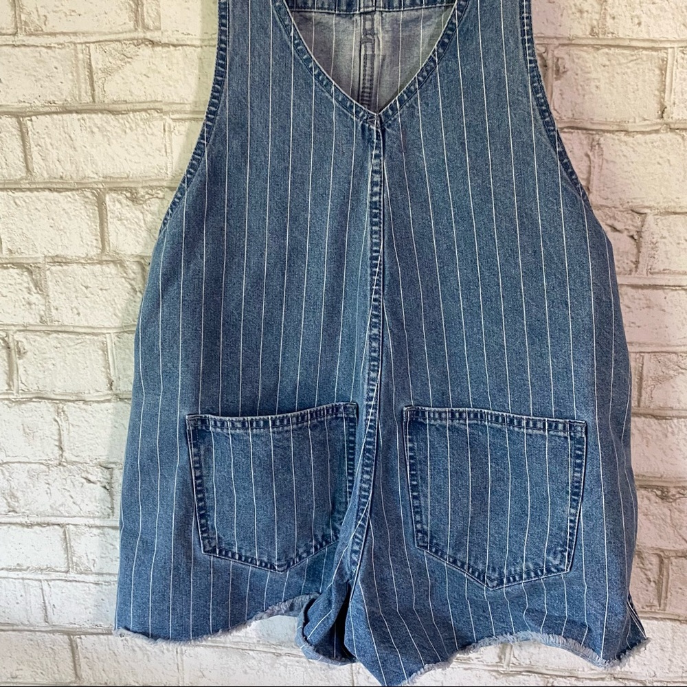 Madewell pinyon short overalls pinstripe - Picture 11 of 13